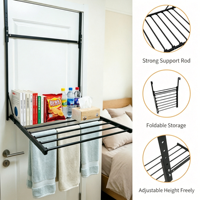 Porte-vêtements sans perçage à suspendre sur la porte, étagère de rangement murale pour salle de bain, cuisine, chambre, organisateur domestique