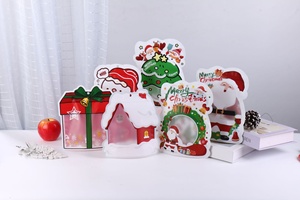 Sacs refermables personnalisés de Noël en forme spéciale, Père Noël, Bonhomme de neige, Sapin de Noël, sachets d'emballage réutilisables en plastique pour biscuits et bonbons - Product Image 4
