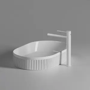 现代豪华酒店白色陶瓷陶瓷浴室桌面艺术盆盥洗室穆斯林洗手盆水槽