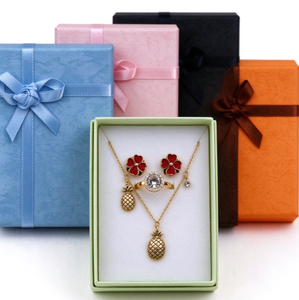 Elegant <b>Bow</b> Decor Jewelry Packaging Box, Colorful Paper Jewellery <b>Gift</b> Box with Foam Insert for Small Accessories Storage - Product Image 5