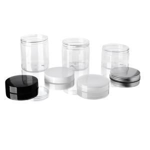 30ml 50ml 100ml 120ml 200ml 250ml 500ml cosmetic packaging transparent amber black pet plastic cream jar with plastic lid