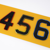 Chiffre de lettre de gel 3D en résine bombée Lettres de gel 3D 4D Lettres numériques en acrylique Plaque acrylique d'immatriculation GEL EPOXY Euro