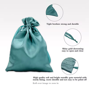 ถุงผ้าซาตินสีดำสำหรับใส่ของขวัญแบบมีเชือกผูก ขายส่ง พร้อมโลโก้ตามสั่ง - Product Image 6