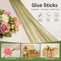 Bâton de colle EG-B309 Jaune clair transparent à faible consommation, adhésif thermofusible EVA pour la fixation de fleurs artificielles et l'artisanat