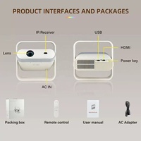 Tissu Design Mise Au Point Automatique Smart Portable Home Cinéma 4K Décodage Vidéo 400ANSI Lumen Android 13 Mini Double WiFi 6 BT5.4 Projecteur