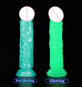 Realistische TPE Glowing Crystal Dildos Frauen Weiches Grün Mit Saugen Basis Weiblicher Mastur bator Sexspielzeug Für Frau Anal Plug % - Product Image 2