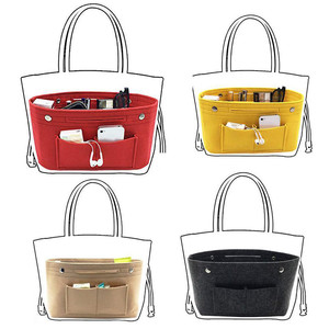Customization Felt <strong>Handbag</strong> Organizer Luxury Purse Bag <strong>Insert</strong> Travel Cosmetic Bags Machine Cosmetic Bag Large Capacity Storage - Product Image 2
