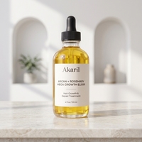 Akaril 120ml Huile Essentielle d'Argan et de Romarin pour la Croissance Capillaire, Elixir de Croissance Intense, Huile Capillaire Lissante, Traitement Réparateur pour la Croissance des Cheveux