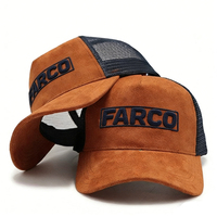 Gorras Trucker de 5 Paneles de Gamuza y Poliéster/Algodón con Logotipo Personalizado de Alta Calidad al por Mayor, Unisex, Deportivas, con Bordado 3D