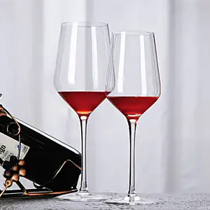 China Großhandel Fabrik direkt Morden Luxus 400 ml klar Trinken Rotwein-Gläser Stiel
