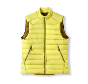 Chaleco Acolchado con Cuello Alto para Hombre, Color Sólido, Cierre Frontal con Cremallera, Cortavientos, Ropa Exterior Informal, 100% Poliéster, para Otoño - Product Image 3