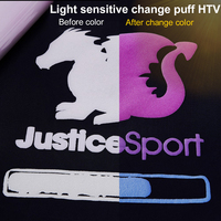 Htv Textil changement de couleur sensible à la lumière recyclable paquet moussant presse à chaud Flex Vinilo 3D Htv bouffée vinyle de transfert de chaleur