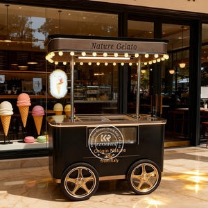 Chariot à glace mobile personnalisé, vitrine à gelato, congélateur multifonctionnel, camion de nourriture d'extérieur <span class=keywords><strong>pour</strong></span> en-cas, tôle galvanisée - Product Image 2