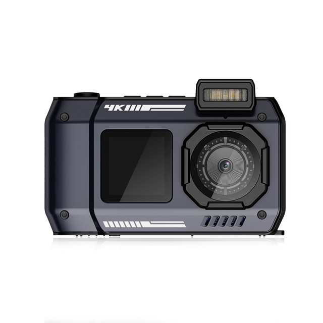 D50 Dual Screen Selfie Camera 2.88+1.44 Inch D50 4K HD Waterproof Digital Camera with 18X Zoom for Outdoor Sports/Scuba Diving