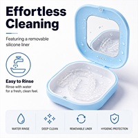 Boîte de rangement portable pour aligneurs orthodontiques, personnalisable avec logo, carrée, populaire