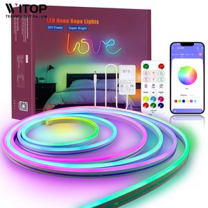 Tuya APP Set <span class=keywords><strong>lampada</strong></span> al <span class=keywords><strong>Neon</strong></span> 5 metri di piccole dimensioni Full-Color RGB striscia a LED in Silicone organico morbido atmosfera ritmo da te - Product Image 1