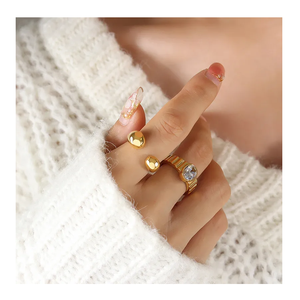 Wholesale Stainless Steel Designer <b>Ring</b> Personality Opening Adjustable <b>Ring</b> <b>for</b> <b>Women</b> Premium Quality Product Direct From India - Product Image 3