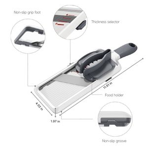 Mandoline multifonctionnelle pour grossistes, lame réglable en acier inoxydable, facile à nettoyer pour une découpe rapide des fruits et légumes - Product Image 3