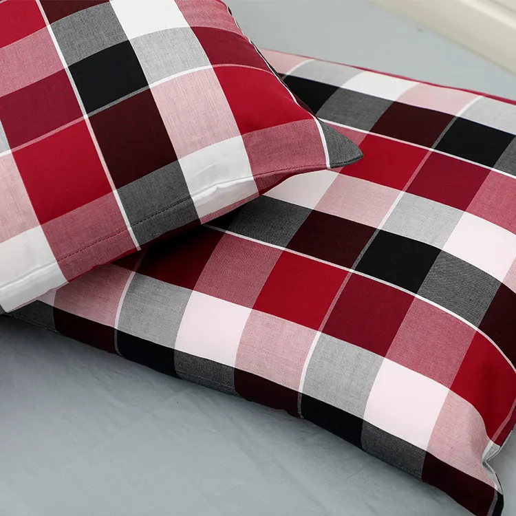 中国卸売ファッション抗菌枕ケース綿100% 染め生地枕カバーとテーブルクロス