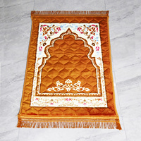 Werks bedarf 100% Polyester Glatte geste ppte muslimische wolkige Raschel Stoff Gebets matte Teppiche