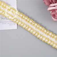 Rubans et garnitures tressés en dentelle noire et blanche, or et argent pour accessoires vestimentaires, robes, chaussures, chapeaux et projets DIY