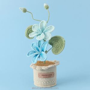 Handmade Finished Hand-knit Crochet Tung <b>Tree</b> Flower Pot Plant for Valentine's Day Graduation Father's Day Halloween - Product Image 3
