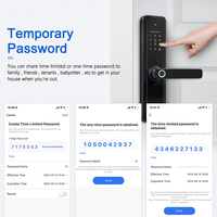 Serrure Intelligente OEM d'Usine avec Caméra Visuelle, Déverrouillage à Distance, Interphone Bidirectionnel, Empreinte Digitale, Mot de Passe, Carte, WiFi et Cloud pour Porte en Bois