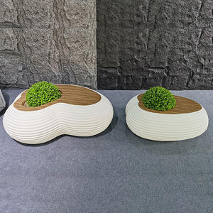 Vaso Decorativo Moderno <span class=keywords><strong>in</strong></span> <span class=keywords><strong>Cemento</strong></span> Leggero, Grande e Rotondo, Senza Giunture, per Interni/Esterni, Ornamento da Giardino - Product Image 2