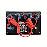 Panneau de commutation à bascule 4x4 6 LED 12V 24V DC marche/arrêt avec prise d'alimentation 50A et interrupteur isolateur de batterie 100A