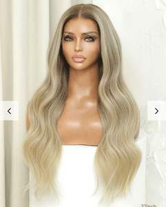 Perruque frontale en cheveux humains vierges européens non traités, blond cendré balayage, dentelle frontale sans colle, dentelle suisse HD, nœud unique, faux cuir chevelu - Product Image 1