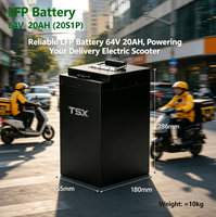 Batterie lithium rechargeable semi-solide TSX Power Custom 62V LiFePO4 20Ah, 1200 cycles, -20~50°C, électrique