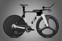 Vélo de course Twitter 2026 Carbon Racing TT avec 24 vitesses, manettes de changement de vitesse sans fil, freins à disque hydrauliques, roues de 50 mm, vélo de triathlon pour hommes