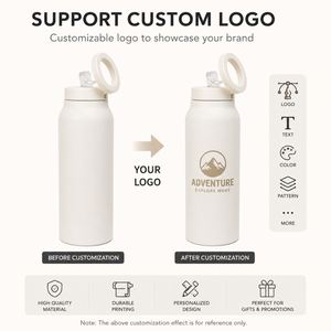 Termo Magnético Portátil Personalizado de 24oz para Deportes y Viajes, Botella de Agua con Tapa Magnética y Soporte para Teléfono con Pajita - Product Image 5