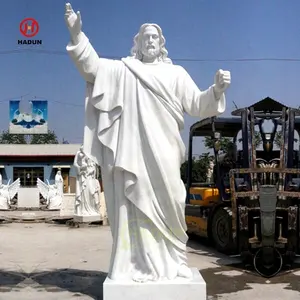 Phong cách hiện đại trang trí đá trắng tôn giáo Điêu Khắc Đá Cẩm Thạch Jesus Christ Saint expedite tượng - Product Image 1