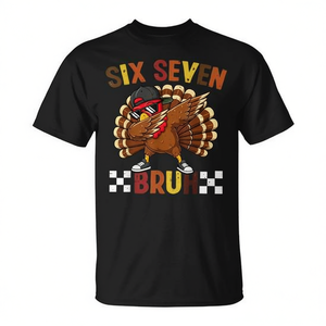 T-shirt à manches courtes pour adultes, unisexe, col rond, imprimé numérique, Thanksgiving Turkey Feast - Product Image 2