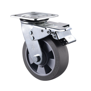 Roue pivotante industrielle VIMA de 5 pouces, roue en TPR PP grise, robuste, capacité de 200 kg, double roulement à billes, bande de roulement souple - Product Image 5