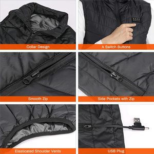 Extérieur Hiver Chaud Thermique USB Charge Veste Chauffante Hommes Femmes Unisexe Gilet Chauffant - Product Image 4