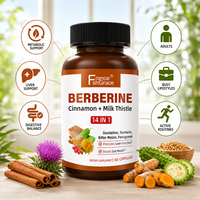 Suplemento Nutracéutico Shecome Berberina con Canela y Cardo Mariano para el Apoyo Digestivo y Hepático, 60 Cápsulas de Berberina