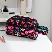 Bolsa de Viaje Oxford con Logotipo Colorido, Bolsa de Almacenamiento Impermeable de Gran Capacidad, Bolsa de Aseo para Mujer, Organizador de Maquillaje, Bolsa de Cosméticos