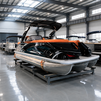 Bateau ponton de luxe en aluminium de 22 pieds - Tri-Tube - 12 personnes - Pêche sportive - Homologué CE - Moteur 250 CV max - Remorque en option