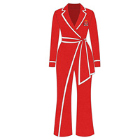 Deltion grec |   Sigma |   Combinaison à jambes larges en tricot brodé, vêtements de la sororité Theta DST |   Combinaison élégante pour le bureau