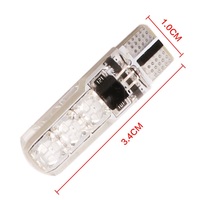 1 Juego de Bombillas LED RGB T10 de Colores con Flash, 2 Unidades, 12SMD 5050 CANbus para Coche con Control Remoto, Luz de Lectura Intermitente, Luz de Posición