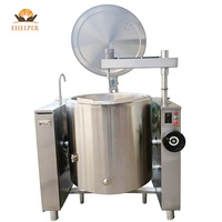 Marmite de cuisson et de concentration électrique inclinable à double enveloppe chauffante pour miel, confiture et garnitures, avec contrôle de fréquence et fonction de raclage