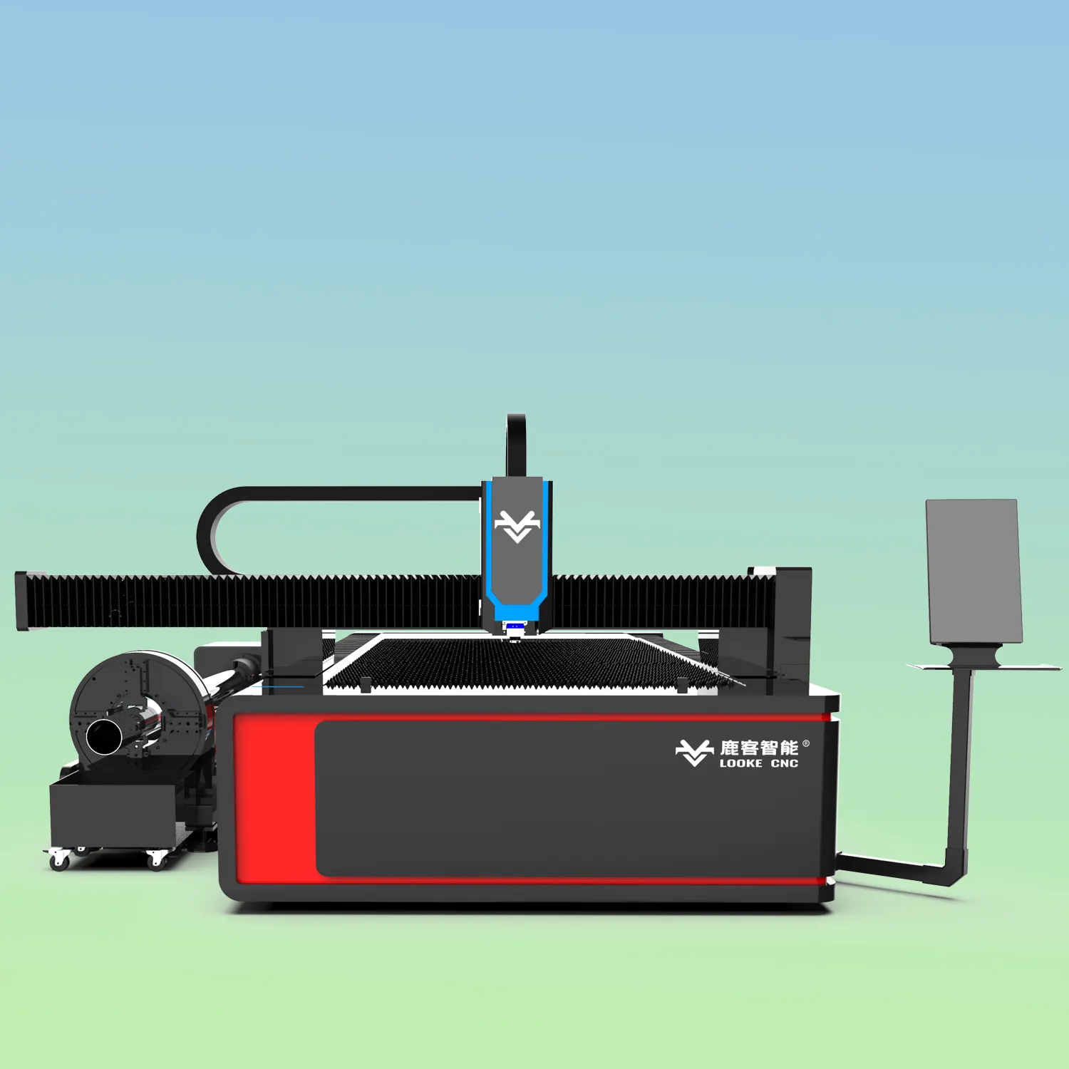 1kw/2kw Laser fibra macchine da taglio industria Laser attrezzature per il processo metallico con dispositivo rotativo macchina di taglio Laser in fibra