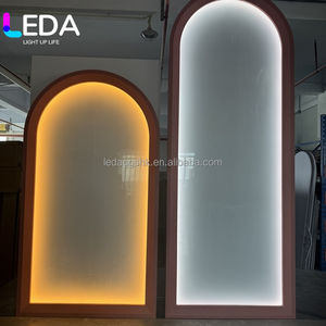 LEDA Colorful Pvc Acrylic Round Led Light Wall <b>Stand</b> Wedding White Arch Wedding Background Party Wedding Event Decor - Product Image 1