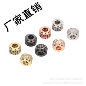 DIY Micro Zircon Cristal Métal Entretoise Perles Bijoux Accessoires Qualité Boule En Laiton Loup Crâne Croix Couronne Perles pour Bracelets - Product Image 3