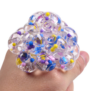 Hot Selling Custom Anti-Stress Colored <b>beads</b> Soft Squeeze Ball Toy Colorful Mesh Squishy Ball Children Stretchy Parties Gifts - Product Image 6
