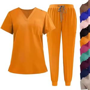 Hombre Mujer Trabajadores de la atención médica Conjuntos de fregado Estomatólogo Enfermera Ropa DE TRABAJO Lavado de manos Trajes de cepillado Mangas cortas divididas - Product Image 1