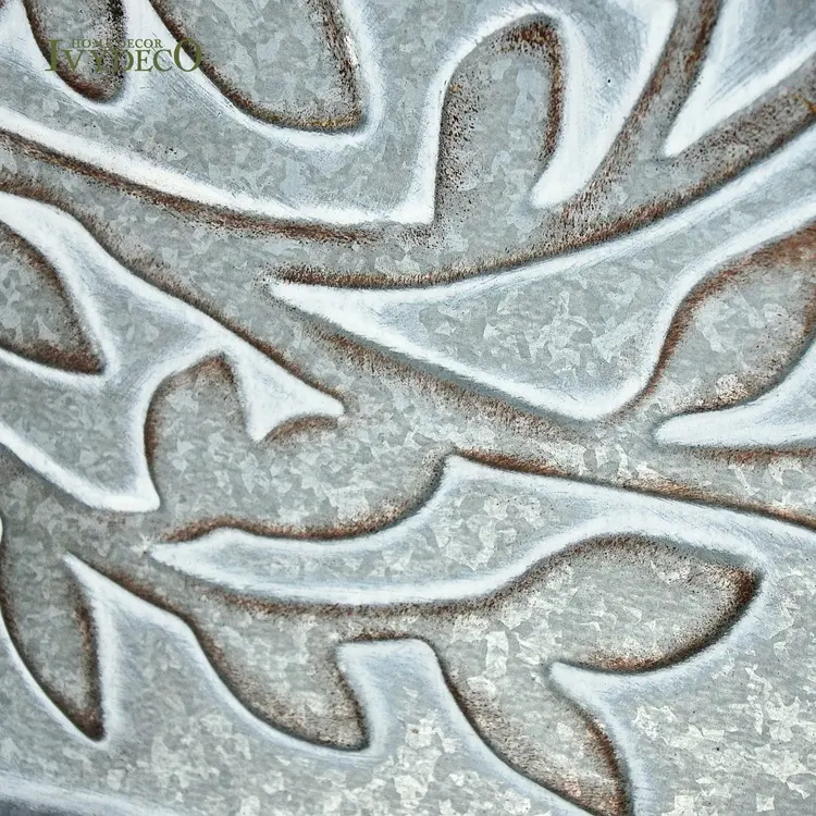 IVYDECO प्राचीन छाप जीवन के पेड़ आधा दौर धातु गढ़ा लोहे की दीवार कला सजावट