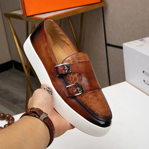Suelas para Zapatos Mocasines de Cuero Genuino para Hombre, Zapatos Oxford Casuales de Moda para Negocios, Zapatos de Boda - Product Image 1